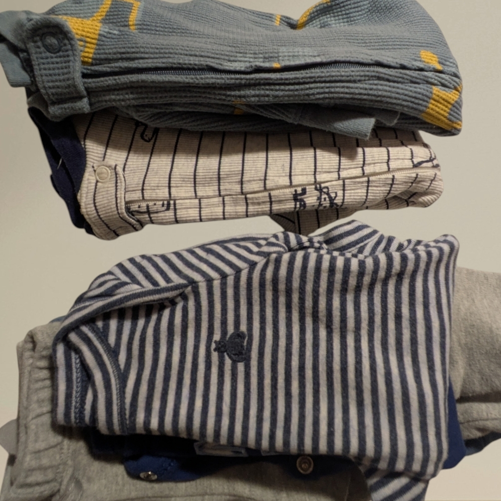 Striped and Patterned Baby Clothing Set